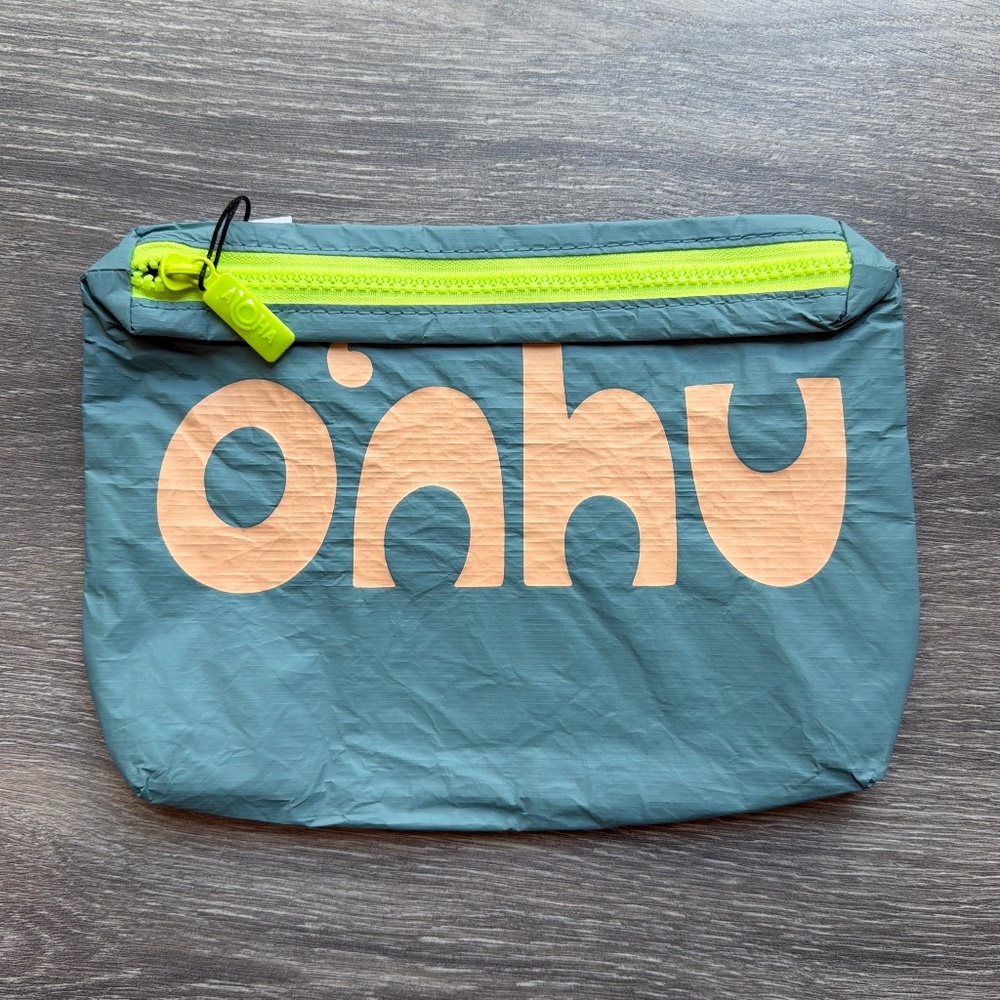 Aloha Collection Small Pouch, O’ahu Bubble, tangerine/tide